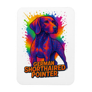 German Shorthaired Pointer Pop Art – Colorful Neon Magnet