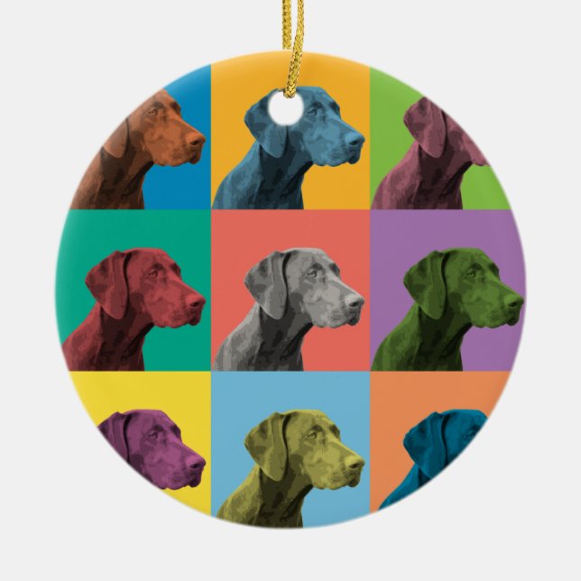 German Shorthaired Pointer Pop-Art Ornament (Front)