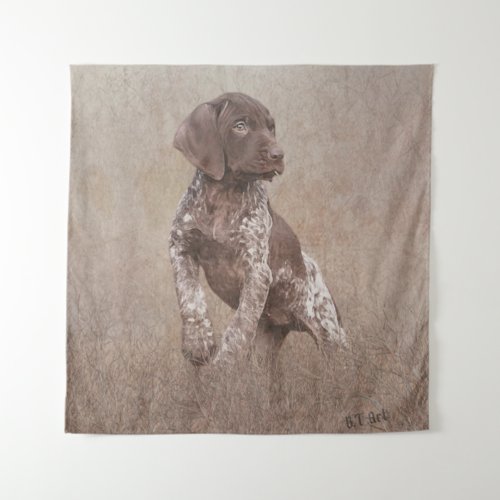 german shorthaired pointer puppy tapestry