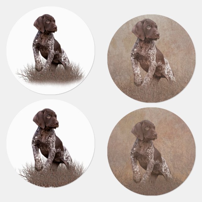 german shorthaired pointer puppy tapestry poster b labels (Group)
