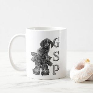 German Shorthaired Pointer puppy Triptych Canvas Coffee Mug