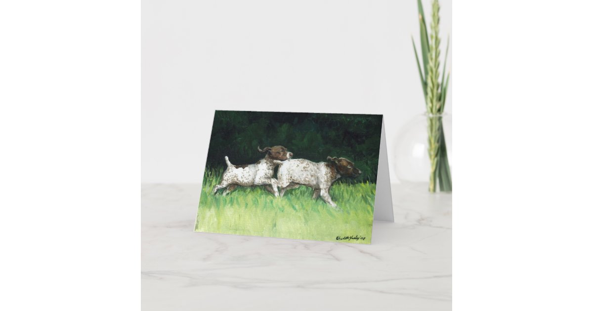 German Shorthaired Pointer Pups Greeting Card Zazzle 3070