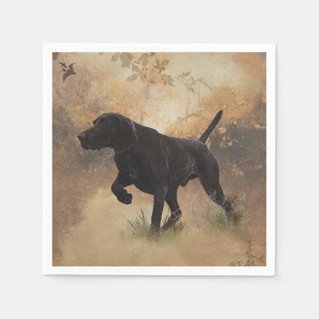 German Shorthaired Pointer ready to hunt Gift Box  Napkins (Front)