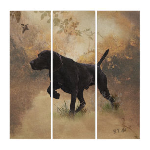 German Shorthaired Pointer ready to hunt Gift Box  Triptych