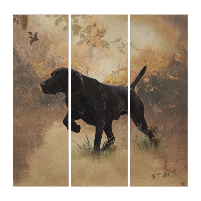 German Shorthaired Pointer ready to hunt Gift Box  Triptych (Front)