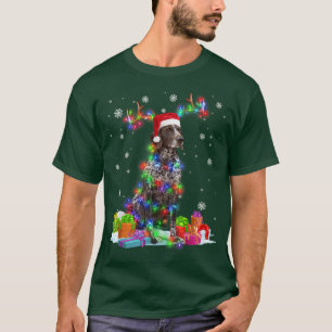 German Shorthaired Pointer Reindeer Christmas Ligh T-Shirt