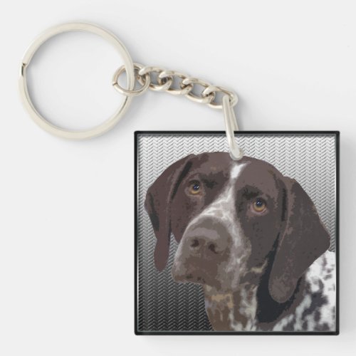 German Shorthaired Pointer Retro Keychain