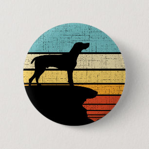 German Shorthaired Pointer Retro Vintage 60s 70s Button