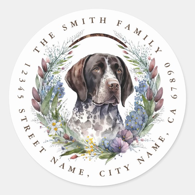 German Shorthaired Pointer Round Stickers (Front)