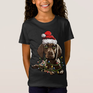German Shorthaired Pointer Santa Christmas Tree Li T-Shirt