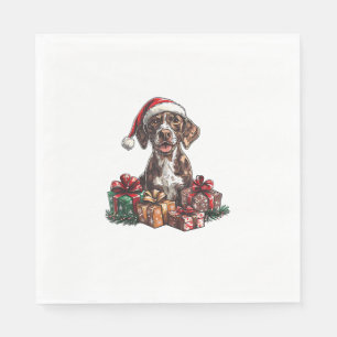 German Shorthaired Pointer Santa Hat Christmas GSP Napkins