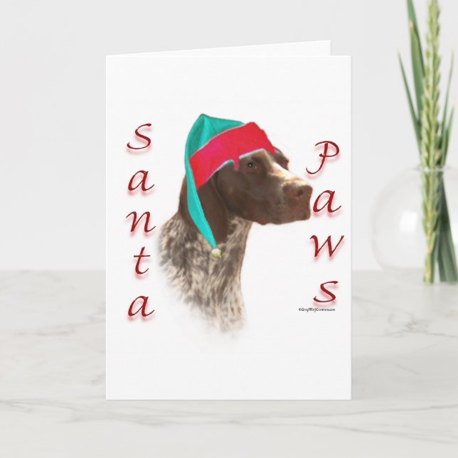 German Shorthaired Pointer Santa Paws Holiday Card (Front)