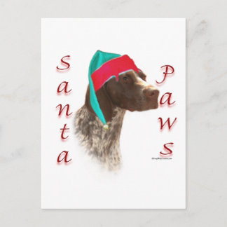 German Shorthaired Pointer Santa Paws Holiday Postcard