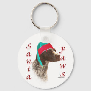 German Shorthaired Pointer Santa Paws Keychain