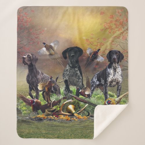 German Shorthaired Pointer  Sherpa Blanket