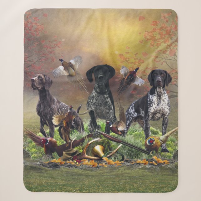 German Shorthaired Pointer  Sherpa Blanket (Front)