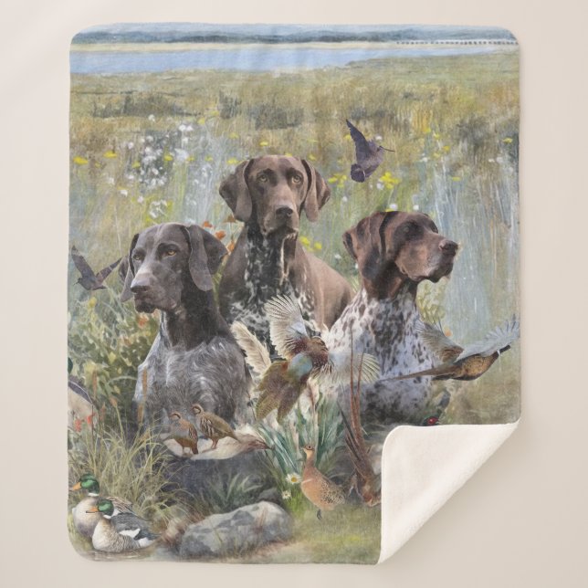 German Shorthaired Pointer  Sherpa Blanket (Front)