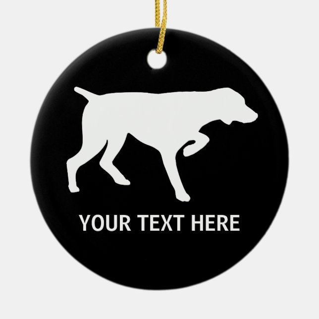German Shorthaired Pointer silhouette Ceramic Ornament (Front)