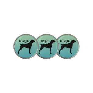 German Shorthaired Pointer Silhouette Custom Name Golf Ball Marker