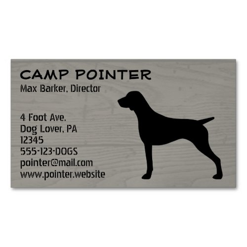 German Shorthaired Pointer Silhouette  Dog Breed Magnetic Business Card