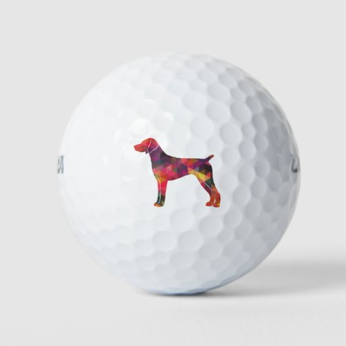 German Shorthaired Pointer Silhouette multi Golf Balls