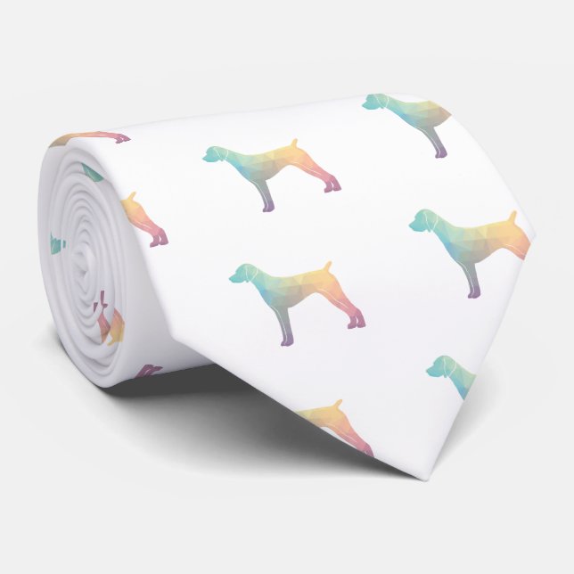 German Shorthaired Pointer Silhouette pastel Neck Tie (Rolled)