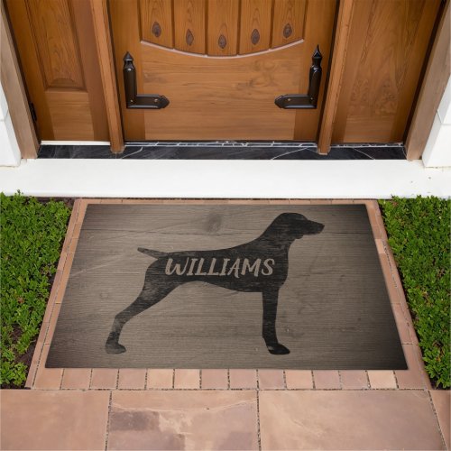 German Shorthaired Pointer Silhouette Personalized Doormat