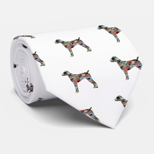 German Shorthaired Pointer Silhouette plaid Neck Tie