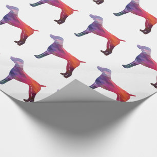German Shorthaired Pointer Silhouette purple Wrapping Paper