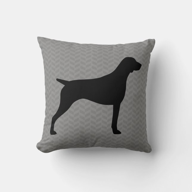 German Shorthaired Pointer Silhouette Throw Pillow (Front)