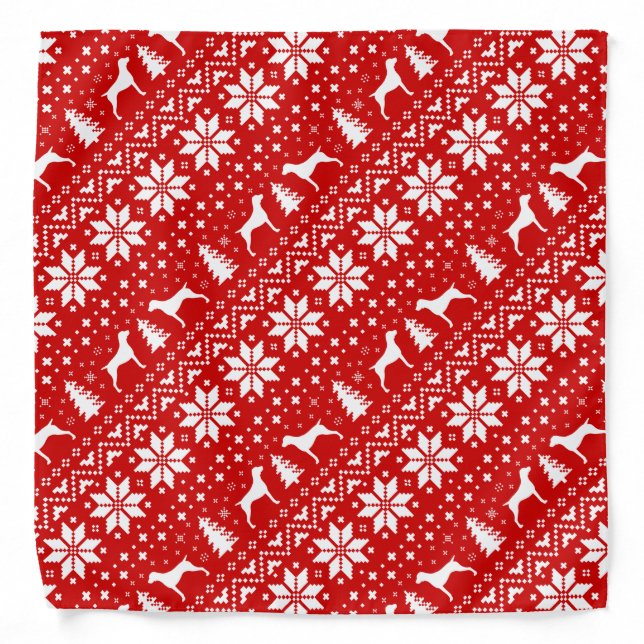 German Shorthaired Pointer Silhouettes Christmas Bandana (Front)