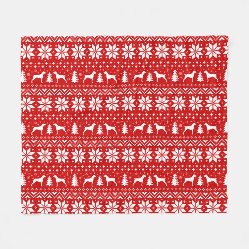 German Shorthaired Pointer Silhouettes Christmas Fleece Blanket