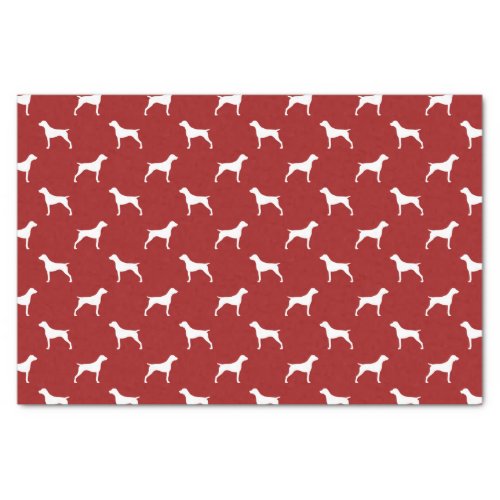 German Shorthaired Pointer Silhouettes Pattern Red Tissue Paper