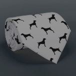 German Shorthaired Pointer Silhouettes Pattern Tie<br><div class="desc">This original German Shorthaired Pointers pattern grey and black neck tie makes a great gift for dog dads! Available in a variety of colors, this cool tie makes a statement for anyone who loves GSPs. An awesome gift for the guy who wears a tie for business, or for special events...</div>