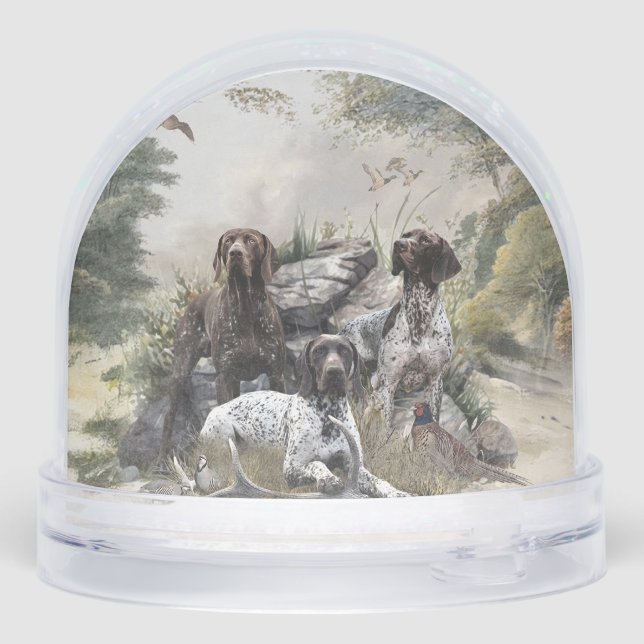 German Shorthaired Pointer Snow Globe (Back)