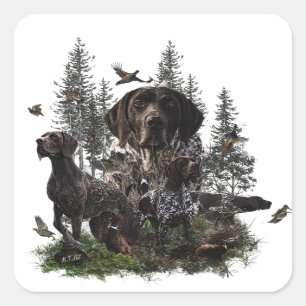 German Shorthaired Pointer Square Sticker