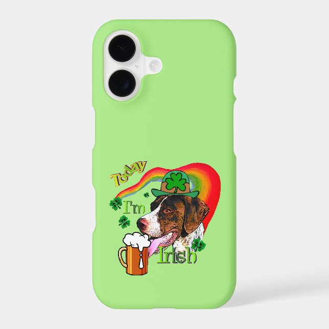 German Shorthaired Pointer St Pattys Iphone Case (Back)