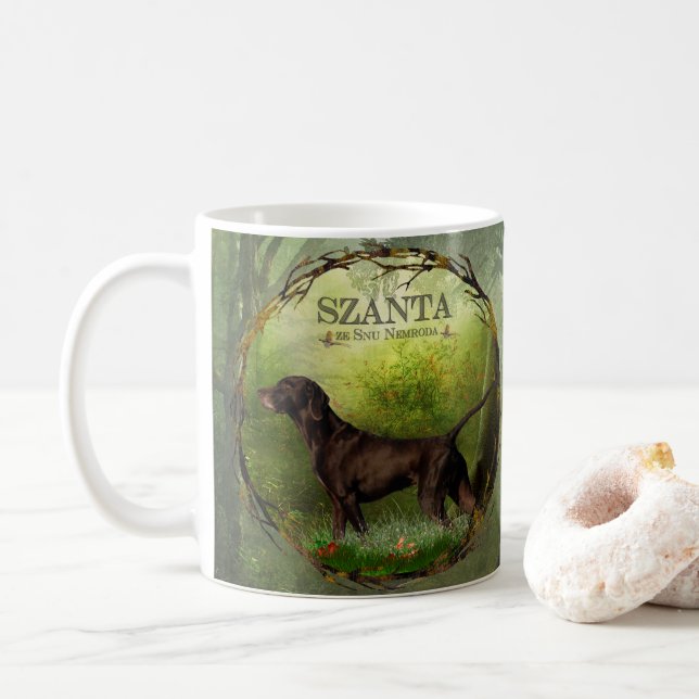 German Shorthaired Pointer ,,SZANTA from Nemrod's  Coffee Mug (With Donut)