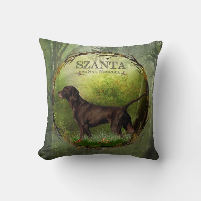 German Shorthaired Pointer ,,SZANTA from Nemrod's  Throw Pillow (Front)