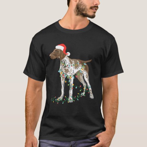 German Shorthaired Pointer Tangled In Christmas Li T_Shirt