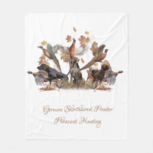 German Shorthaired Pointer Tapestry Outdoor Pillow Fleece Blanket