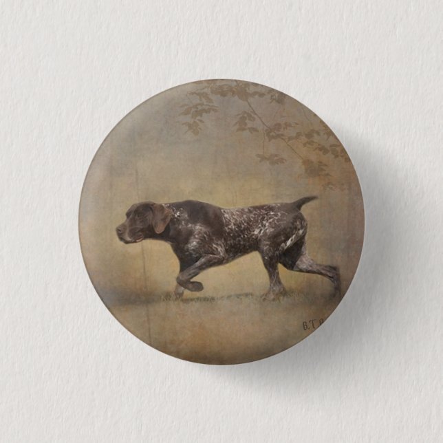 German Shorthaired Pointer Tapestry Poster Acrylic Button (Front)
