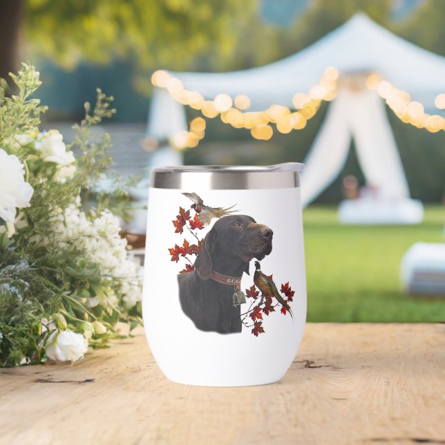 German Shorthaired Pointer Thermal Wine Tumbler (Wedding)