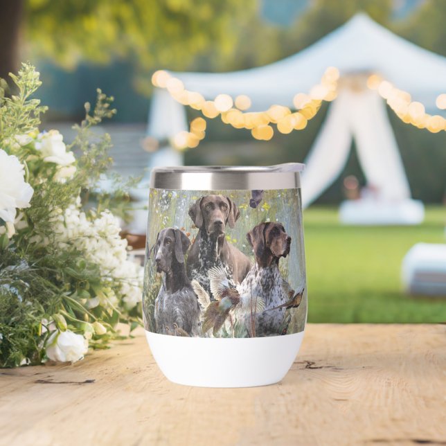 German Shorthaired Pointer  Thermal Wine Tumbler (Wedding)