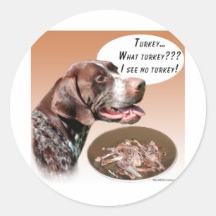 German Shorthaired Pointer Turkey Classic Round Sticker
