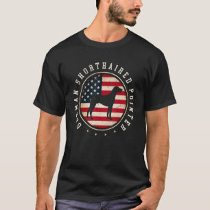 German Shorthaired Pointer Usa Flag 4th July Dog M T-Shirt