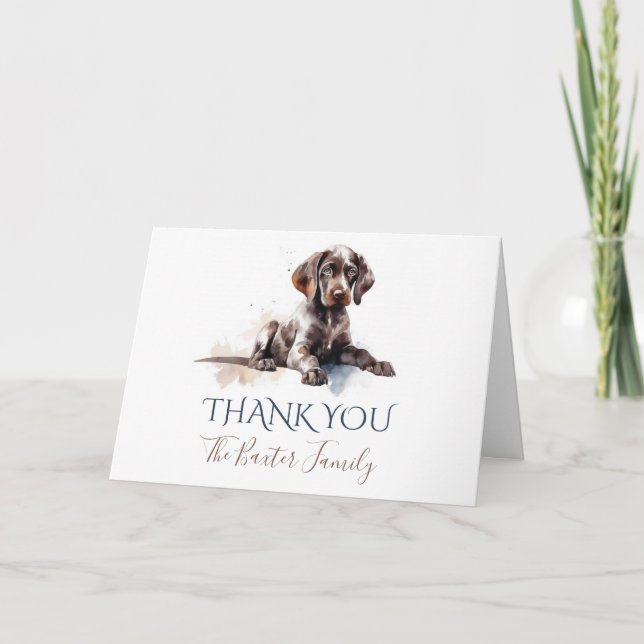 German Shorthaired Pointer Watercolor Thank You (Front)