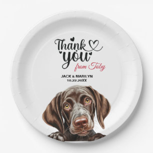 German Shorthaired Pointer Wedding Thank You Paper Plates