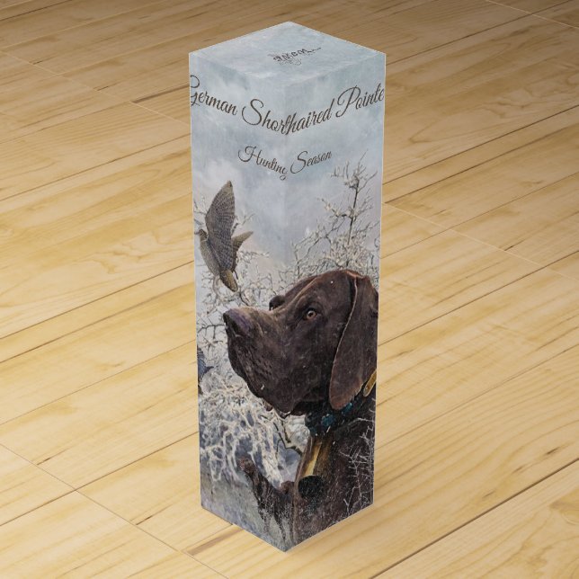 German Shorthaired Pointer Wine Box (Front)