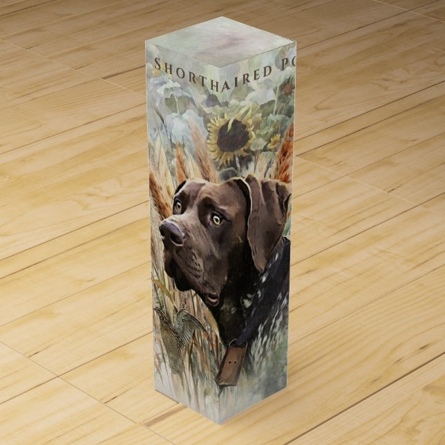 German Shorthaired Pointer Wine Box (Front)